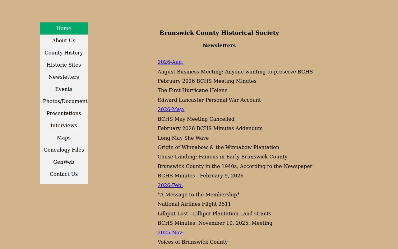 Leland city directory historical holdings at Brunswick County Historical Society