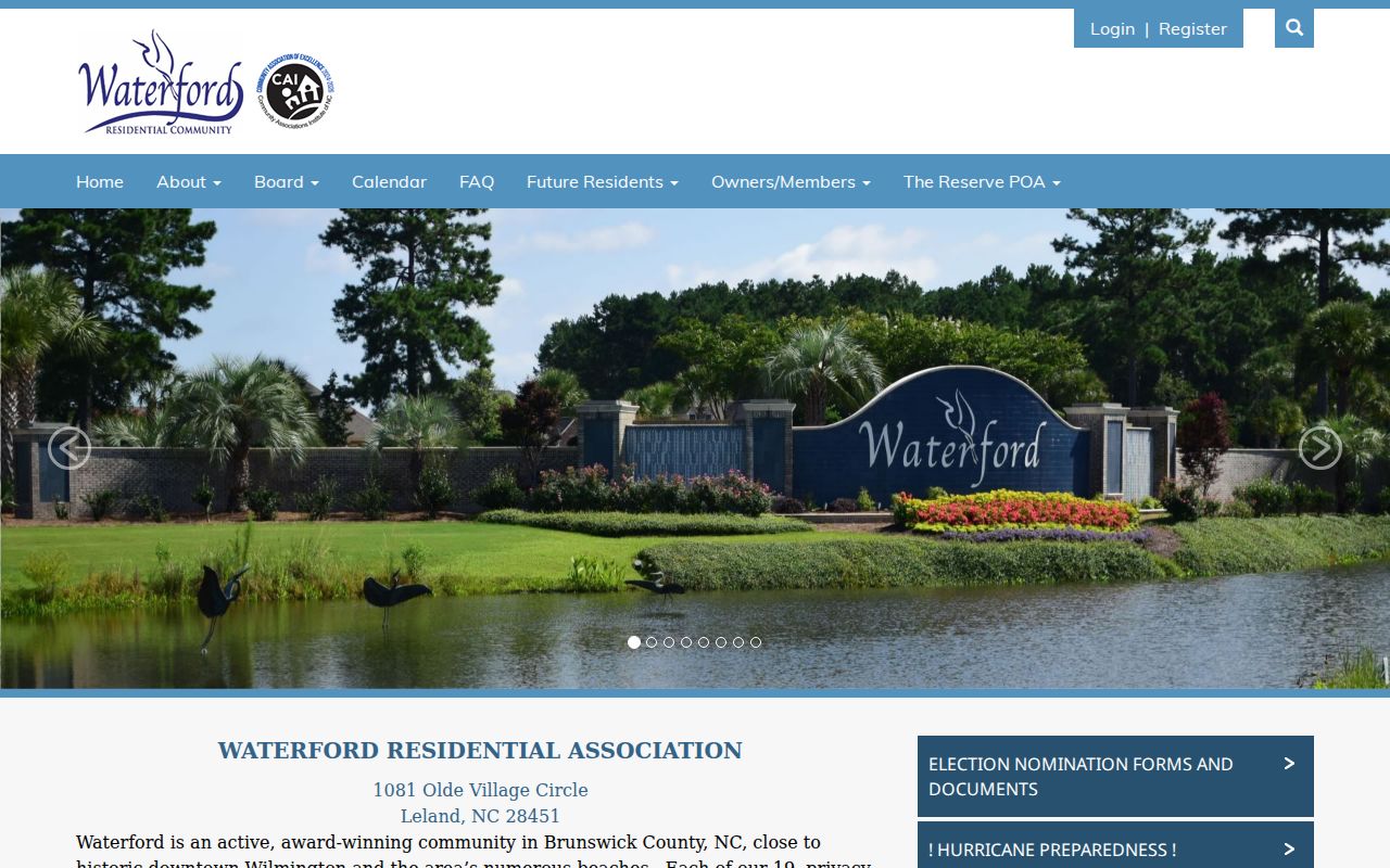 Leland neighbors Waterford community directory access boundary