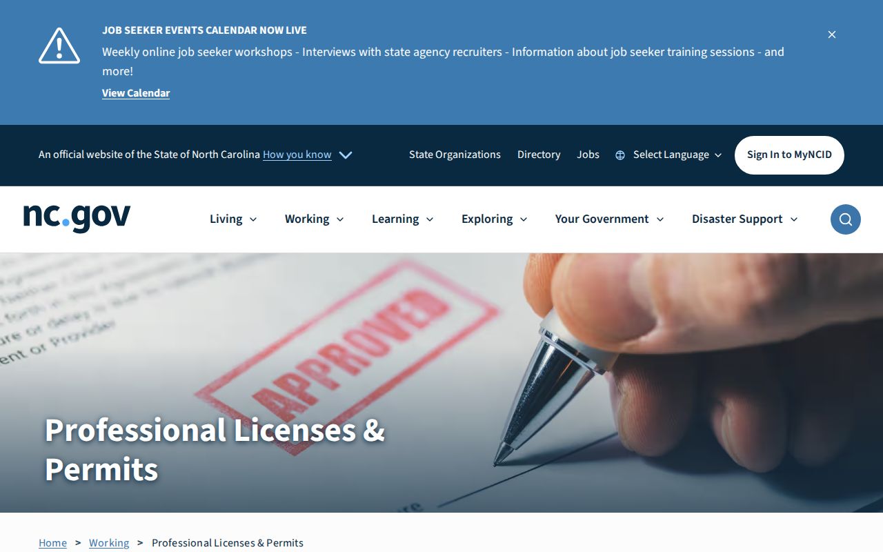 Leland resident lookup through the North Carolina official license directory