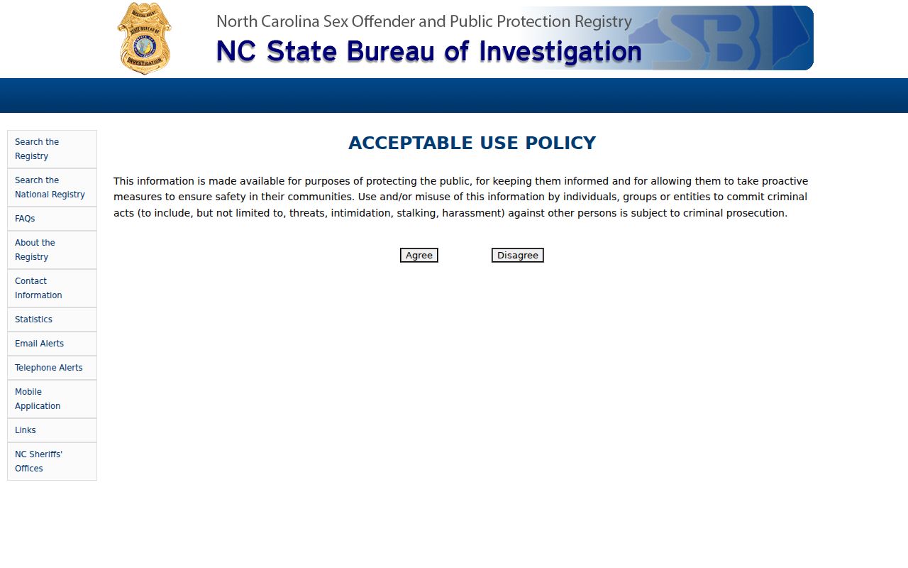 Leland resident lookup using the North Carolina public registry search